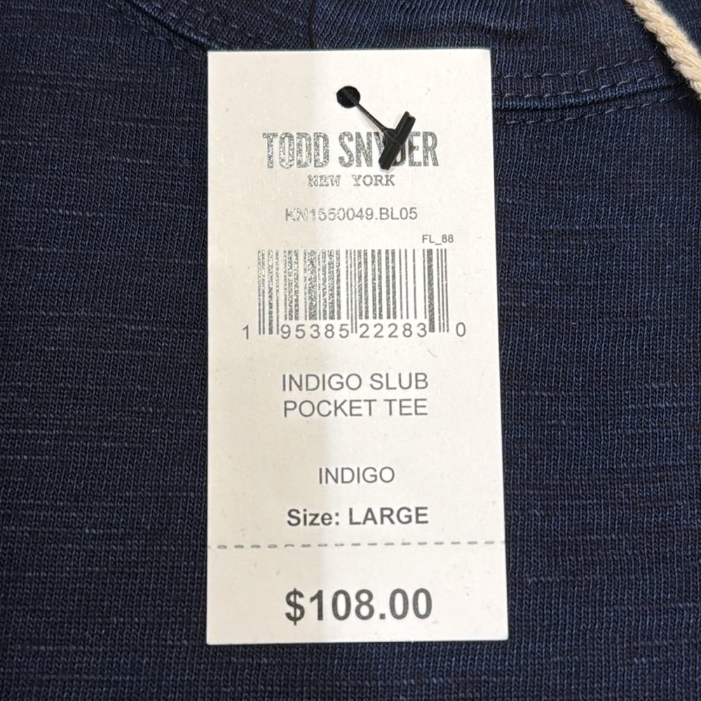 Todd Snyder Men's- Indigo slub pocket tee Large - cotton - brand new w/ tags - Picture 4 of 4